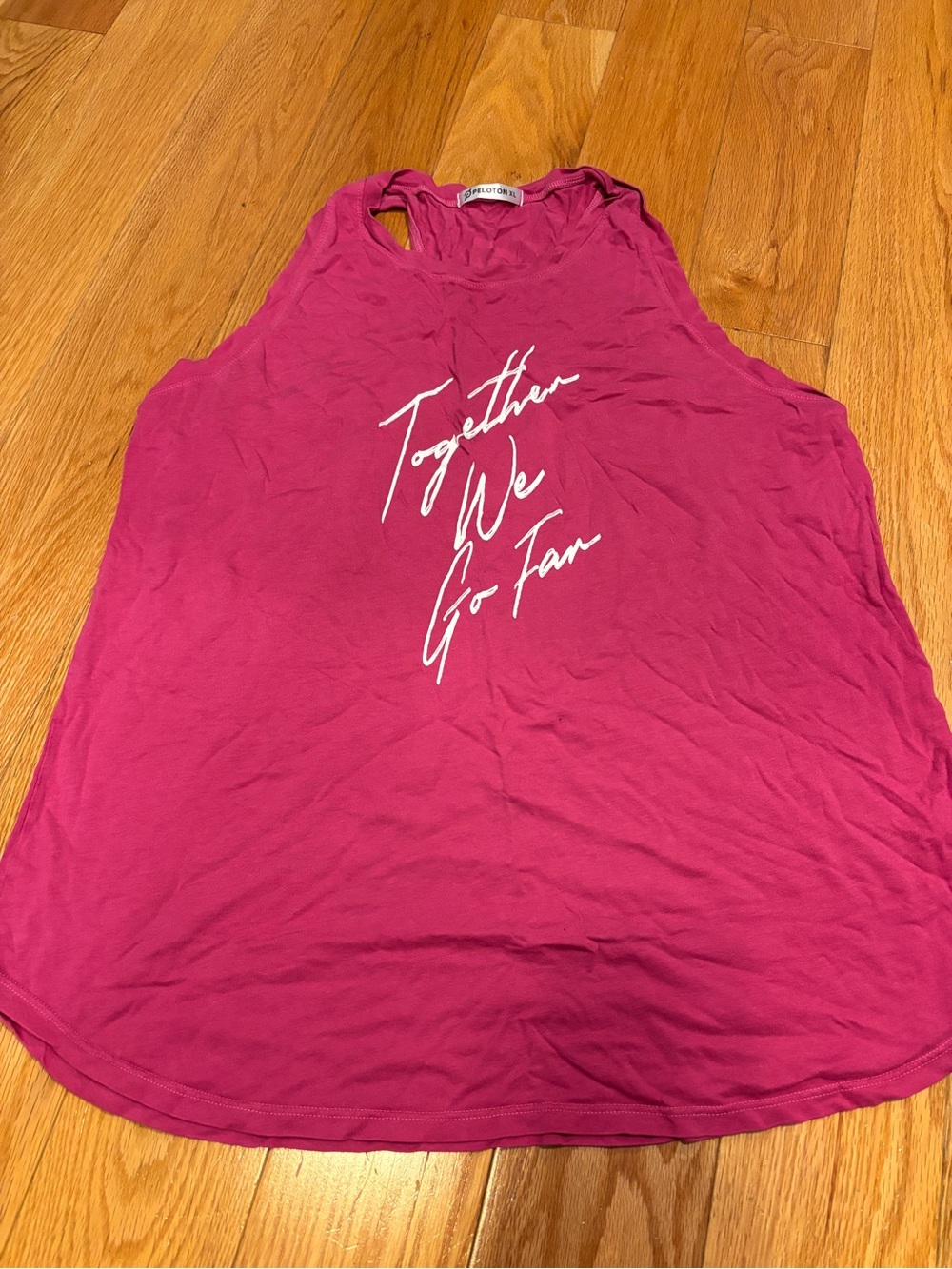 Peloton Magenta Racerback Tank Top with White Script